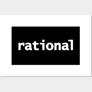 Rational Minimal Typography White Text Posters and Art